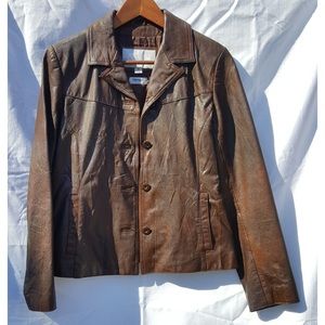 Vintage Wilsons Distressed Leather Coat Jacket